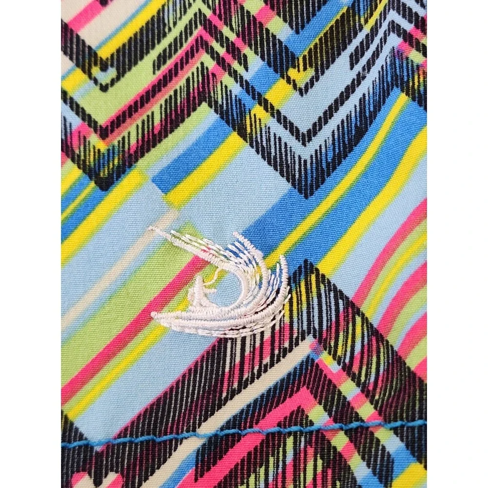 Pacific Surf By Exist Men Medium Multicolor Chevron Swim Drawstring Board Shorts